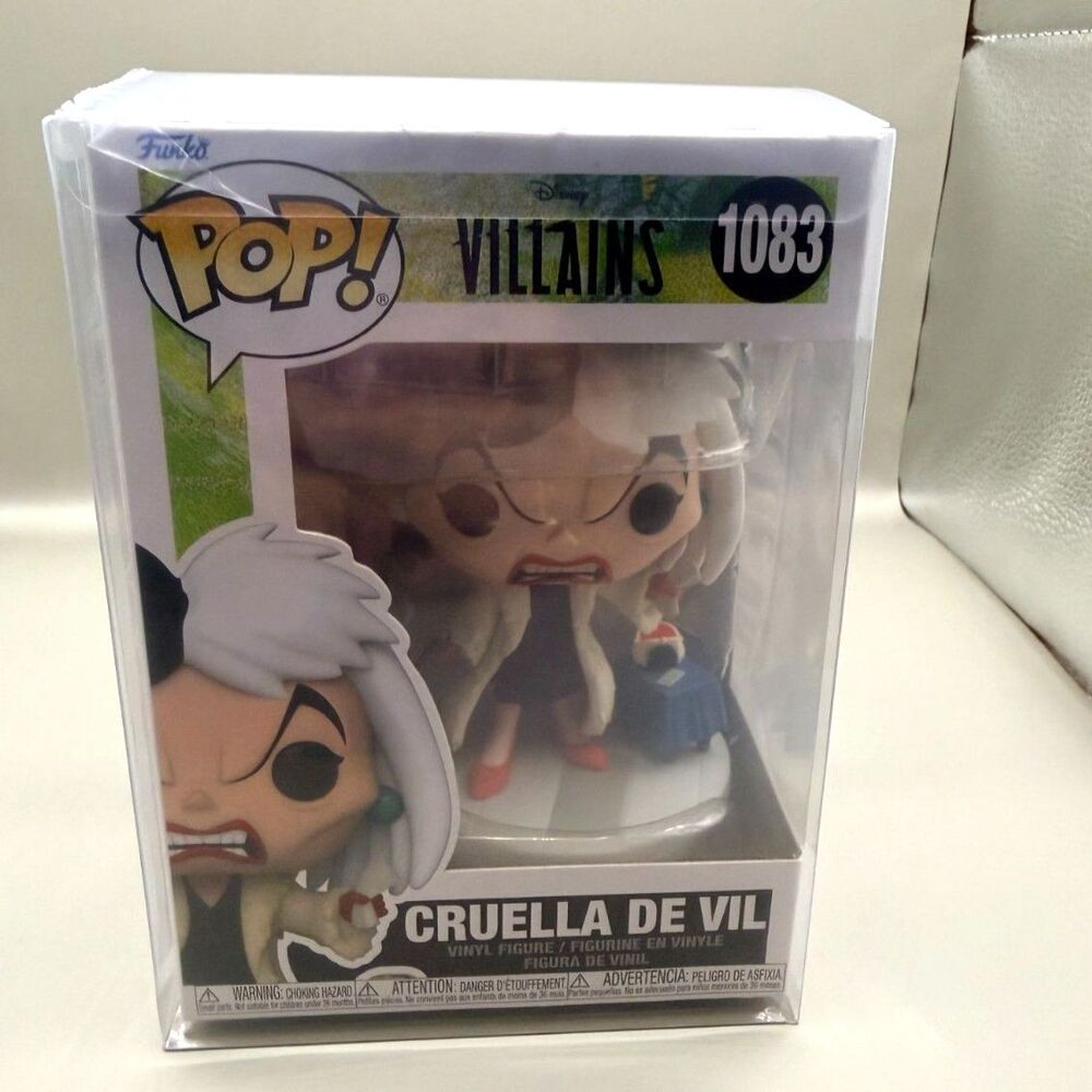 Funko Pop Disney Villains Cruella De Vil 1083 101 Dalmatians Figure w/ Protector